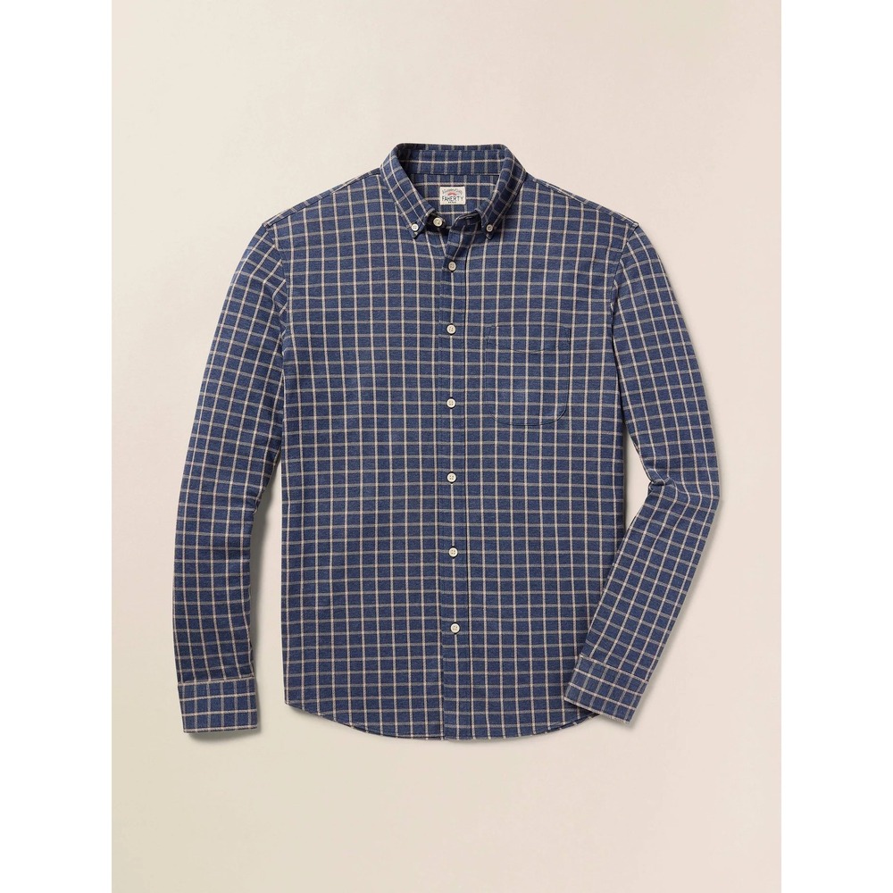 Faherty Coastline Knit Shirt 4XL Twilight Check Supima Cotton EXF2500 New